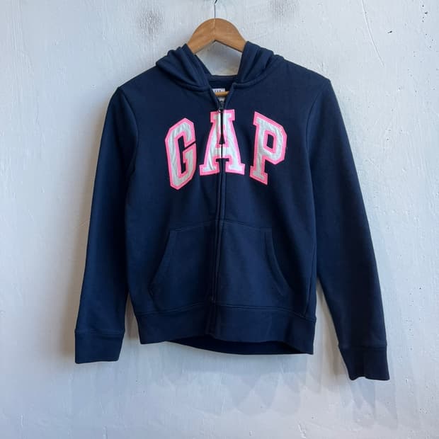 GAP 네이비 핑크로고 후드집업