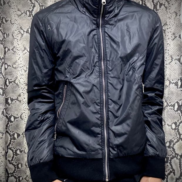 [Andew Y2K] Deep Navy Nylon Padded Jacke