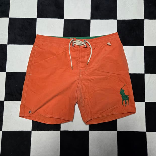 34 폴로랄프로렌 빅포니 스윔팬츠 수영복 오렌지