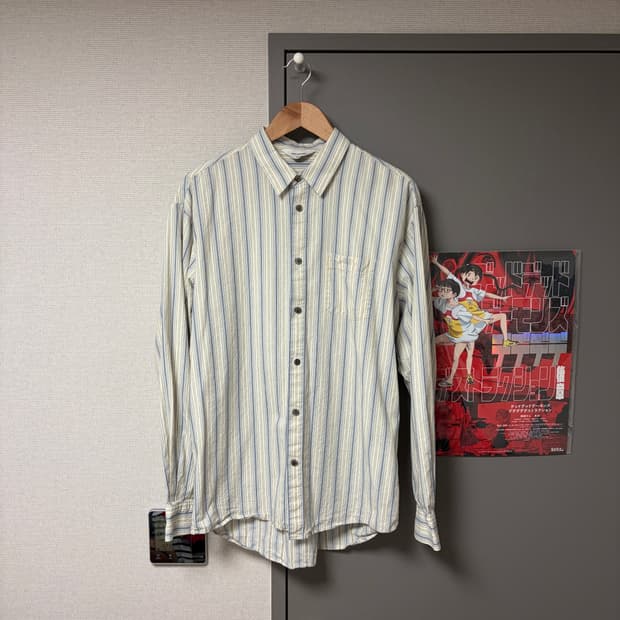 로드존그레이 western striped shirts beige blue