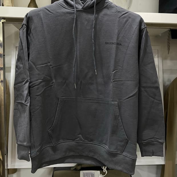 발렌시아가/그레이 피그먼트워싱 후드티(S)