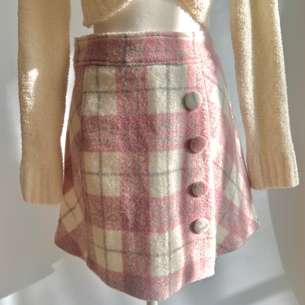 Lizlisa 리즈리사 아가일 체크 플레어스커트 히메갸루 양산형 