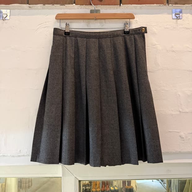 Bianca 라나 울 플리츠 스커트 그레이 42