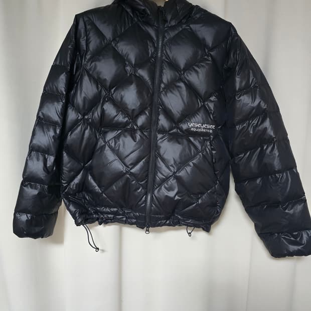 예스아이씨 다이아 퀼팅 후드 경량패딩 블랙 m