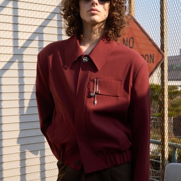 웨이비니스 터널링 울 자켓 버건디 2사이즈