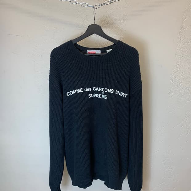 CDG X 슈프림 로고 니트