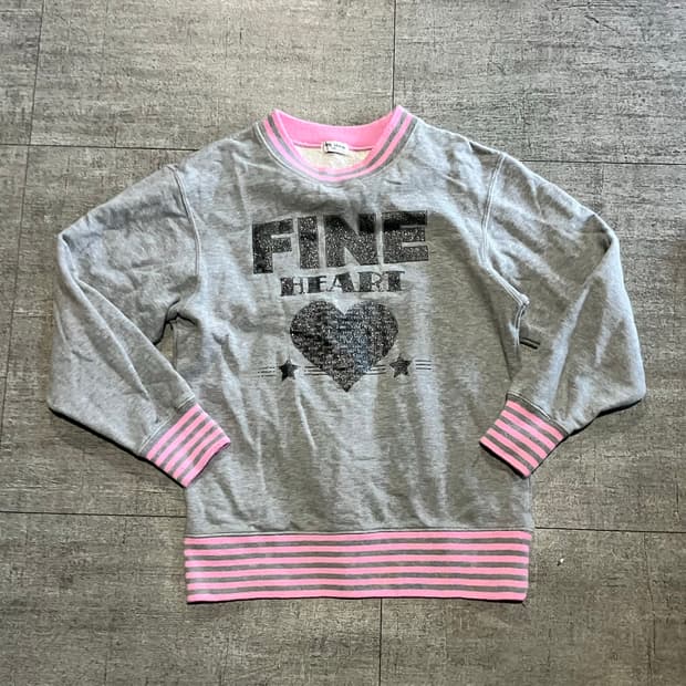 일본빈티지 Eaeey 핀터깔y2k 달천깔페어리 대대장 스웻셔츠