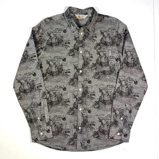 칼하트 그레이 패턴 셔츠 M