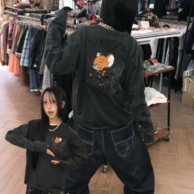 Vanson X Tom&Jerry Embroidery L/S