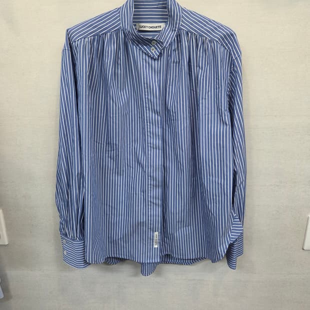 럭키슈에뜨 스트라이프 노카라 셔츠긴팔 38사이즈 