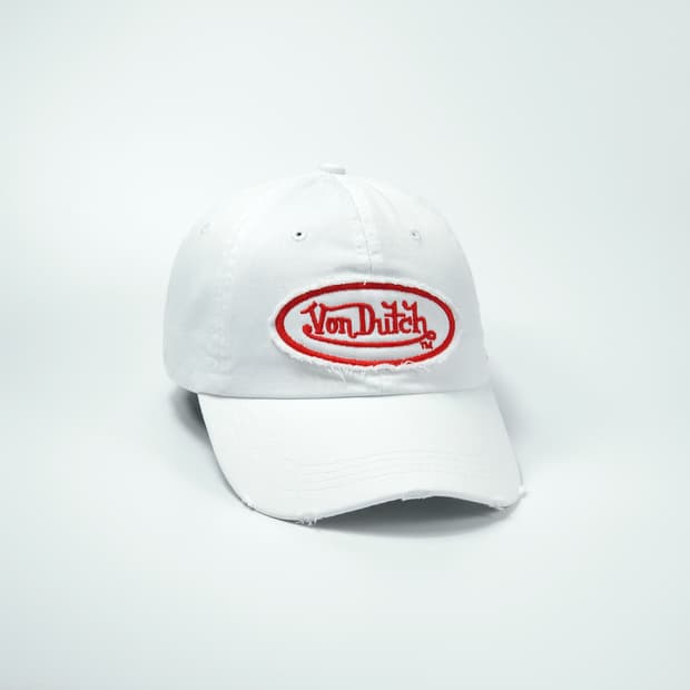 본더치 화이트 Y2K 빈티지 볼캡 모자