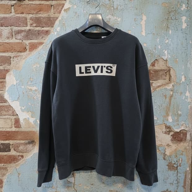 리바이스 진회색 오버핏 맨투맨 S