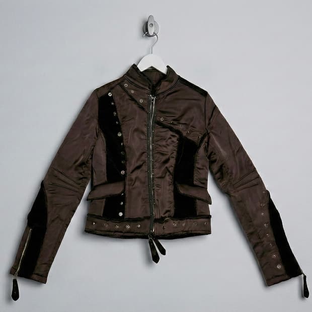 [Ozz Croce] 투웨이 지퍼 벨벳 고스 자켓