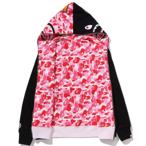 베이프 BAPE 25F/W 리버시블 핑크 카모 샤크 후드집업 XL 정품