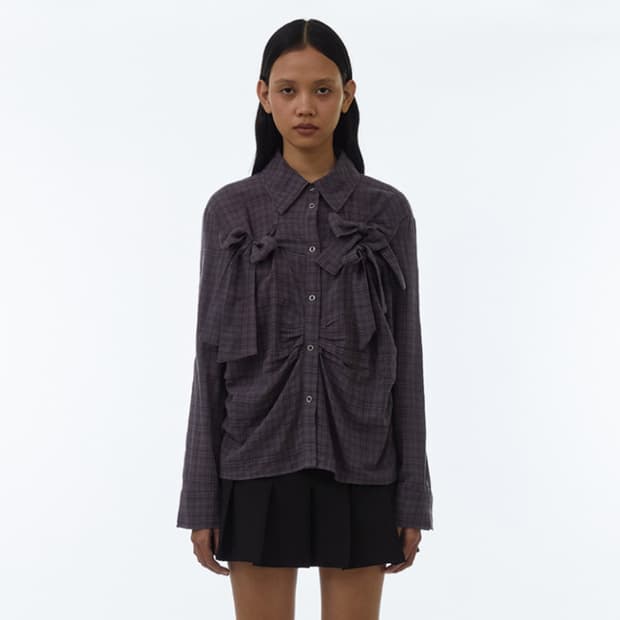 밀로우먼 리본 타이 셔츠