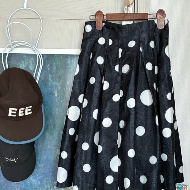 빈티지 도트 스커트