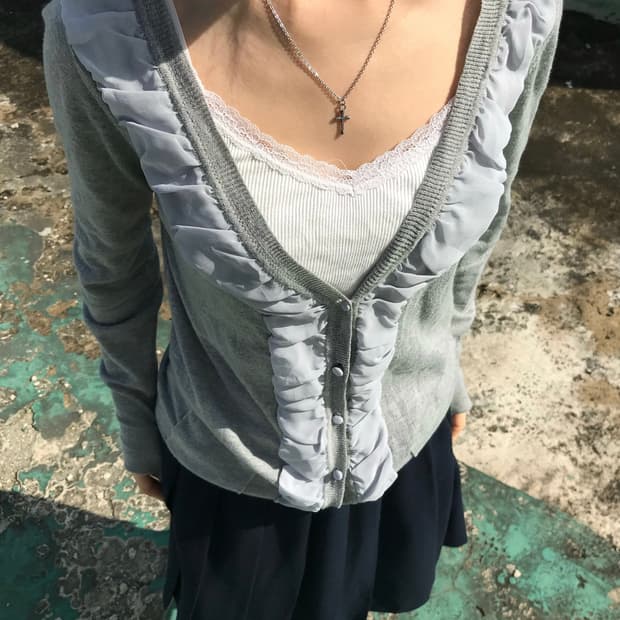 Uptight Chiffon Frill Cardigan
