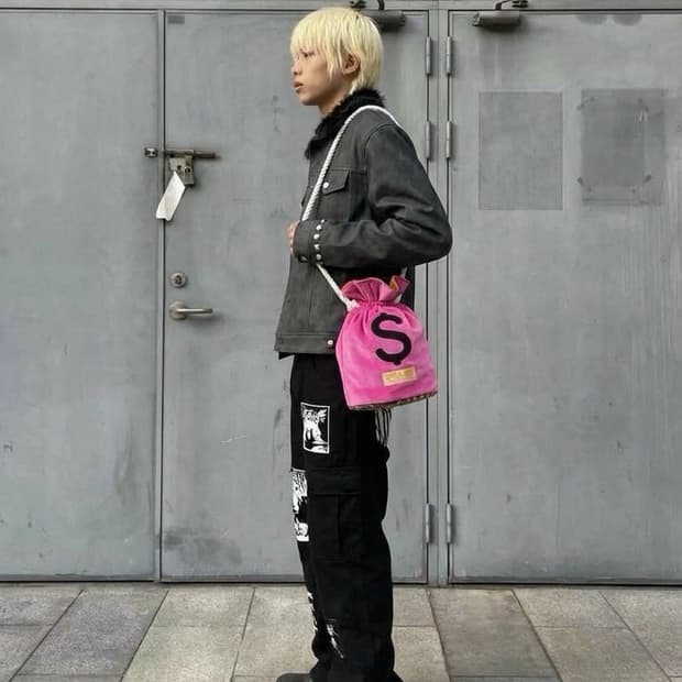 Skoloct 머니백 💲벨벳  핑크 호피