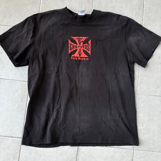 distressed orange west coast choppers