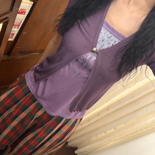 jpn vintage purple 1/2 cardigun