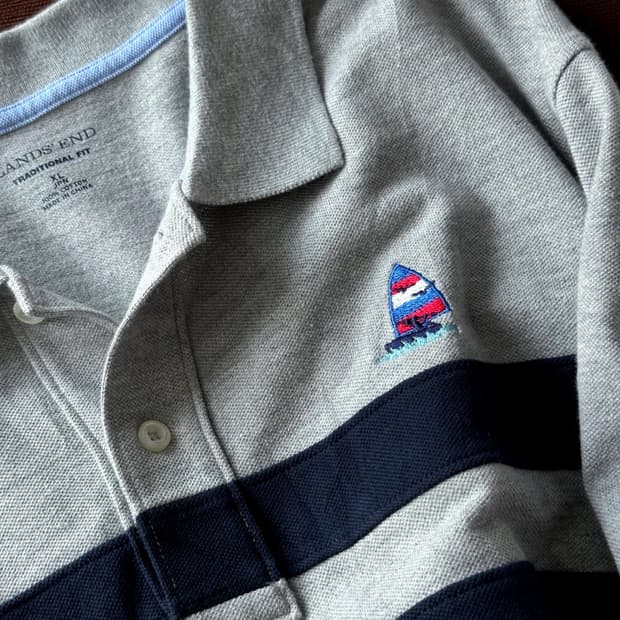 Cotton design patch pique shirt