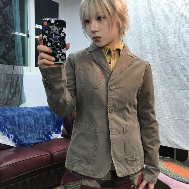 리바이스 여성 데드스탁 3버튼 코튼 블레이저 