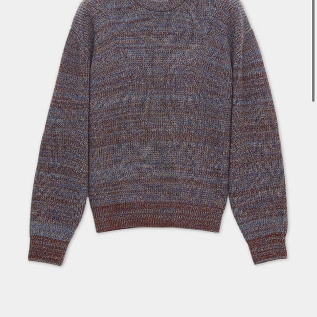 쿠어 coor 캐시팝 트위드 크루넥 니트 (번트브라운블루)