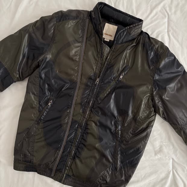 DIESEL camo pattern padded jacket