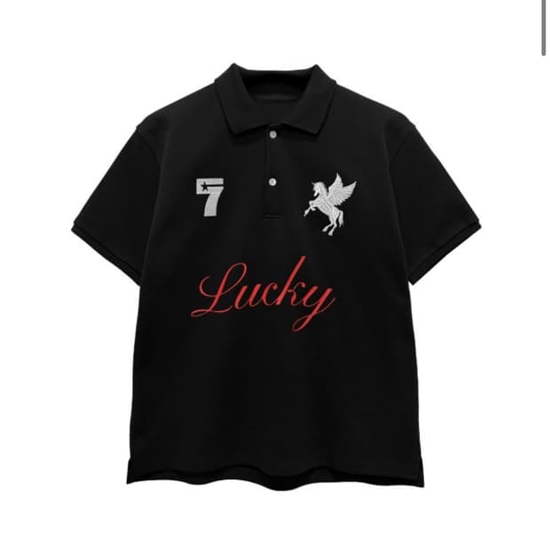 아이필럭키 x 코인서울 LUCKY KOIN POLO SHIRT BLACK