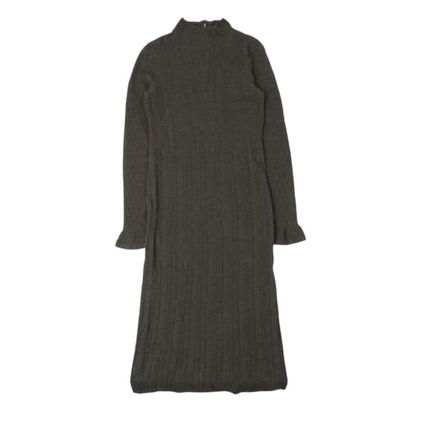 폴로 랄프로렌 카키 엑스트라파인 메리노울 니트 롱 원피스