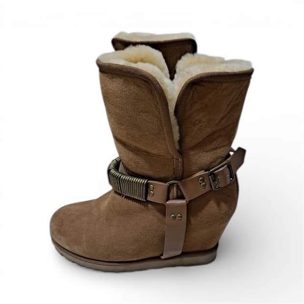 Ash 퍼 웨지힐 부츠 38