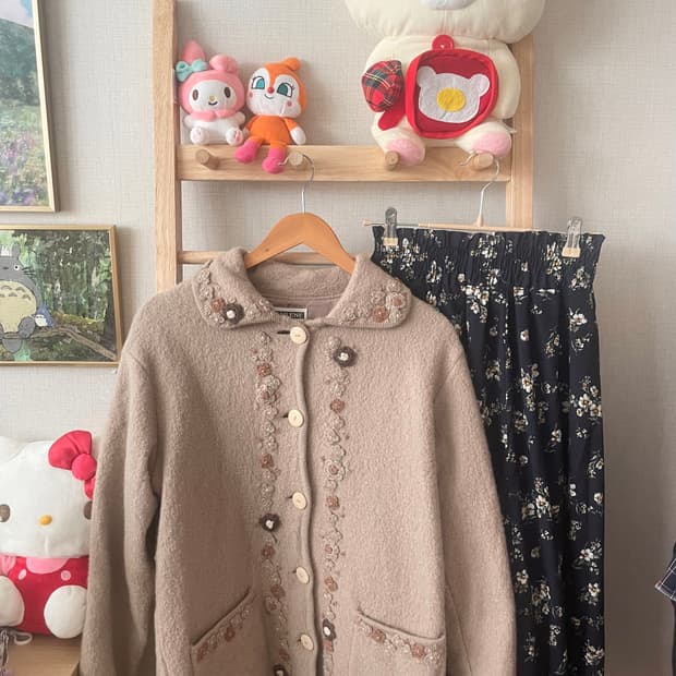 모리걸 빈티지 플라워 자켓 set 🌸🤎🧡