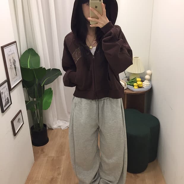 여성 하덱스 크롭 후드집업 100