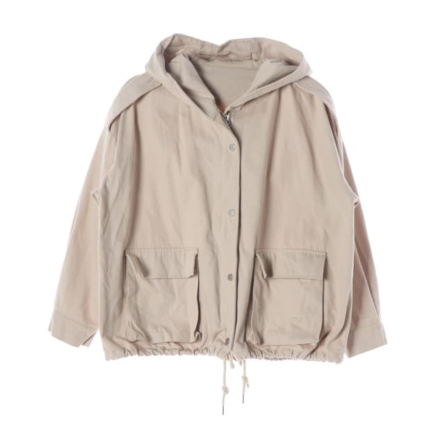 나인식스뉴욕 베이지 후드 집업 야상 자켓 M