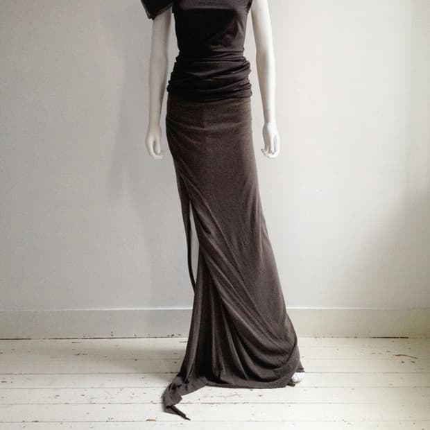 rick owens lilies maxi skirt with train