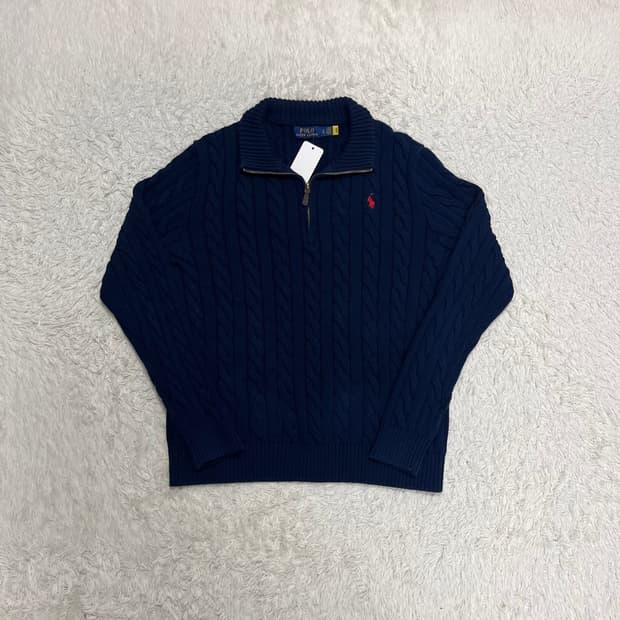폴로 반집업니트