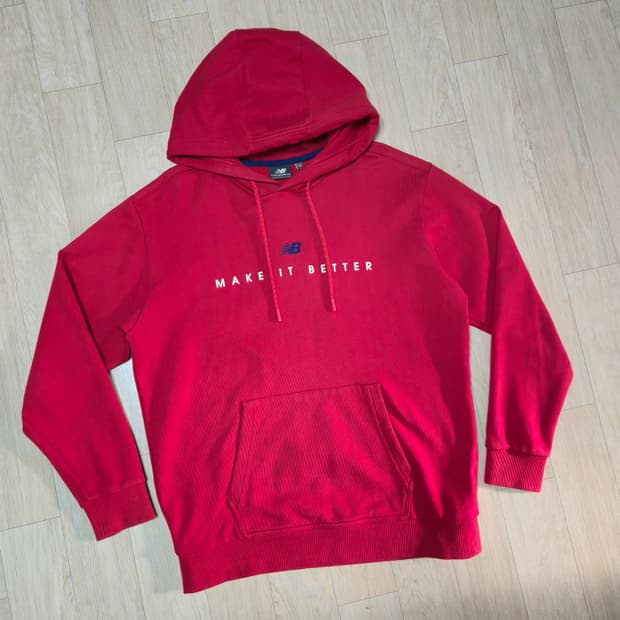 뉴발란스 헤리티지 레드 후드티 L