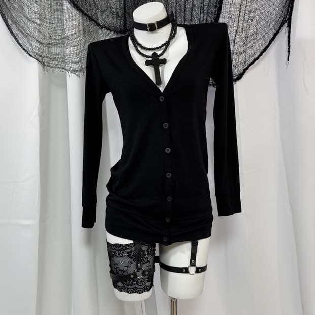 black cardigan