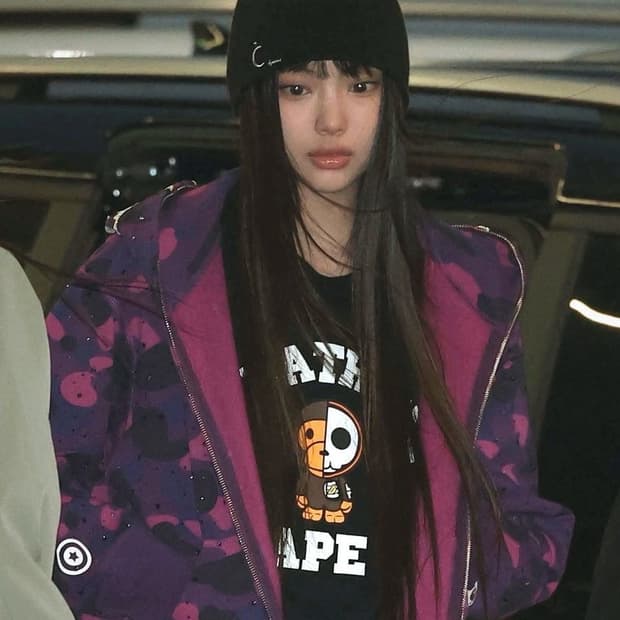 베이프 카모 퍼플 샤크 풀 집 후드집업 M