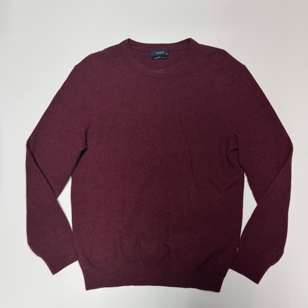 헤지스 hazzys 캐시미어 혼방 버건디 니트 L