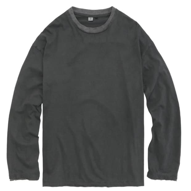 폴리테루 레이어드 롱슬리브 그린 + 그레이