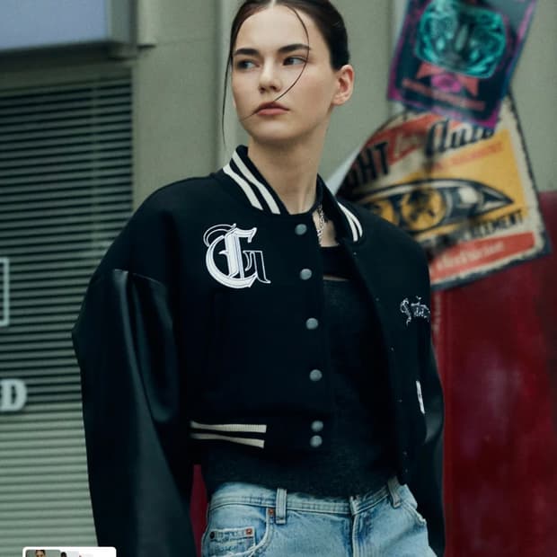 라티젠 크롭 바시티 자켓