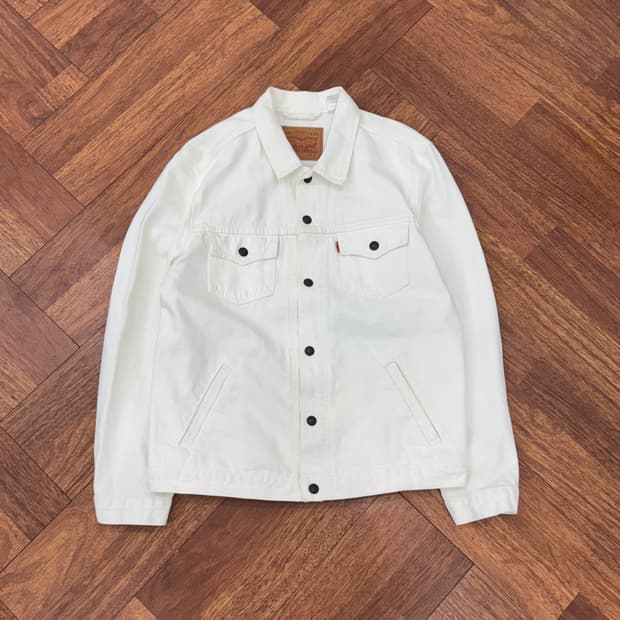 L 리바이스 오랜지탭 화이트 데님 트러커 자켓 
