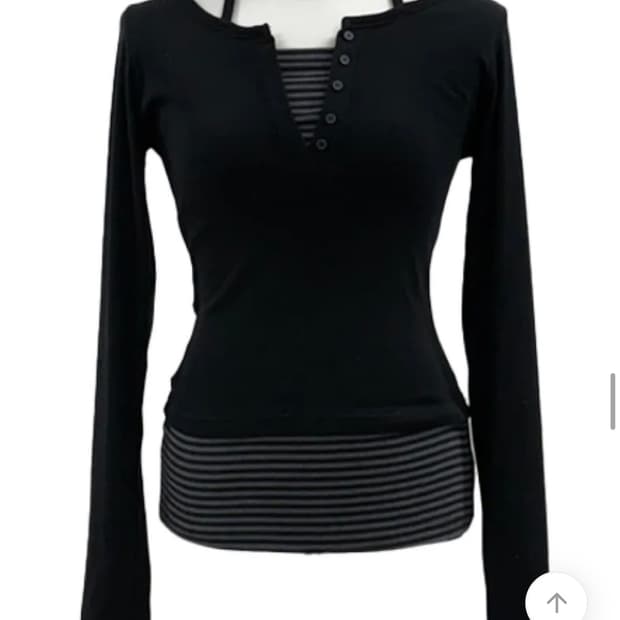 단가라 레이어드 홀터 티셔츠