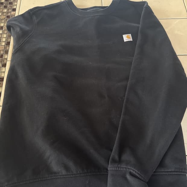 칼하트 블랙 크루넥 스웨트셔츠