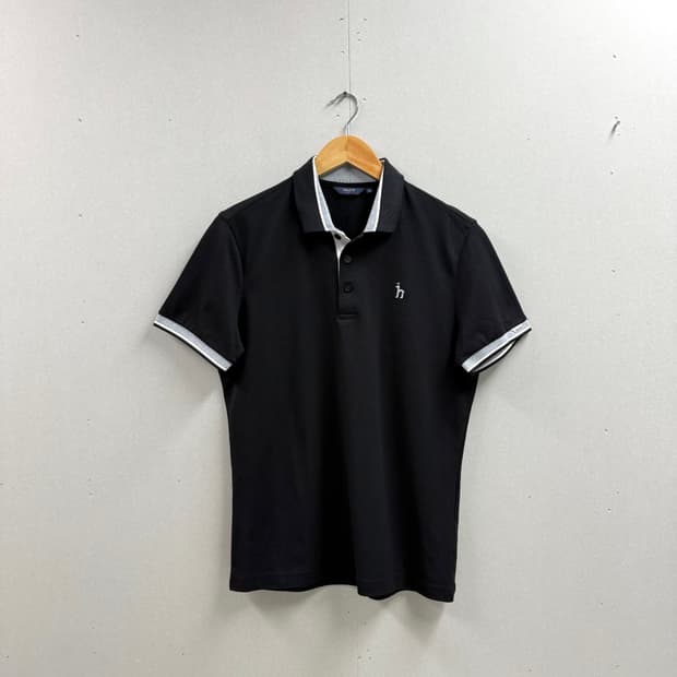남성 95 / 헤지스 골프 반팔 카라티 블랙
