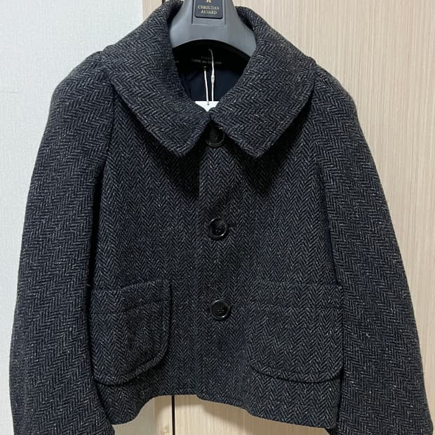 comme des garcons tricot 꼼데가르송 울 헤링본 코트