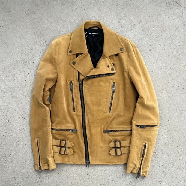 잭로즈 코듀로이 벨벳 코튼 라이더 자켓