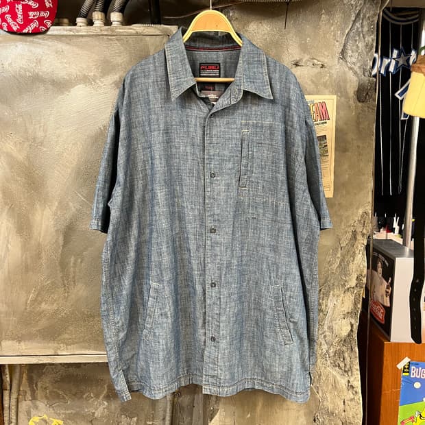 FUBU 데님 반팔 셔츠 2XL #csz413