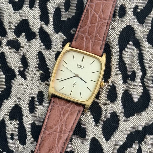 80s 빈티지 세이코 탱크 골드 